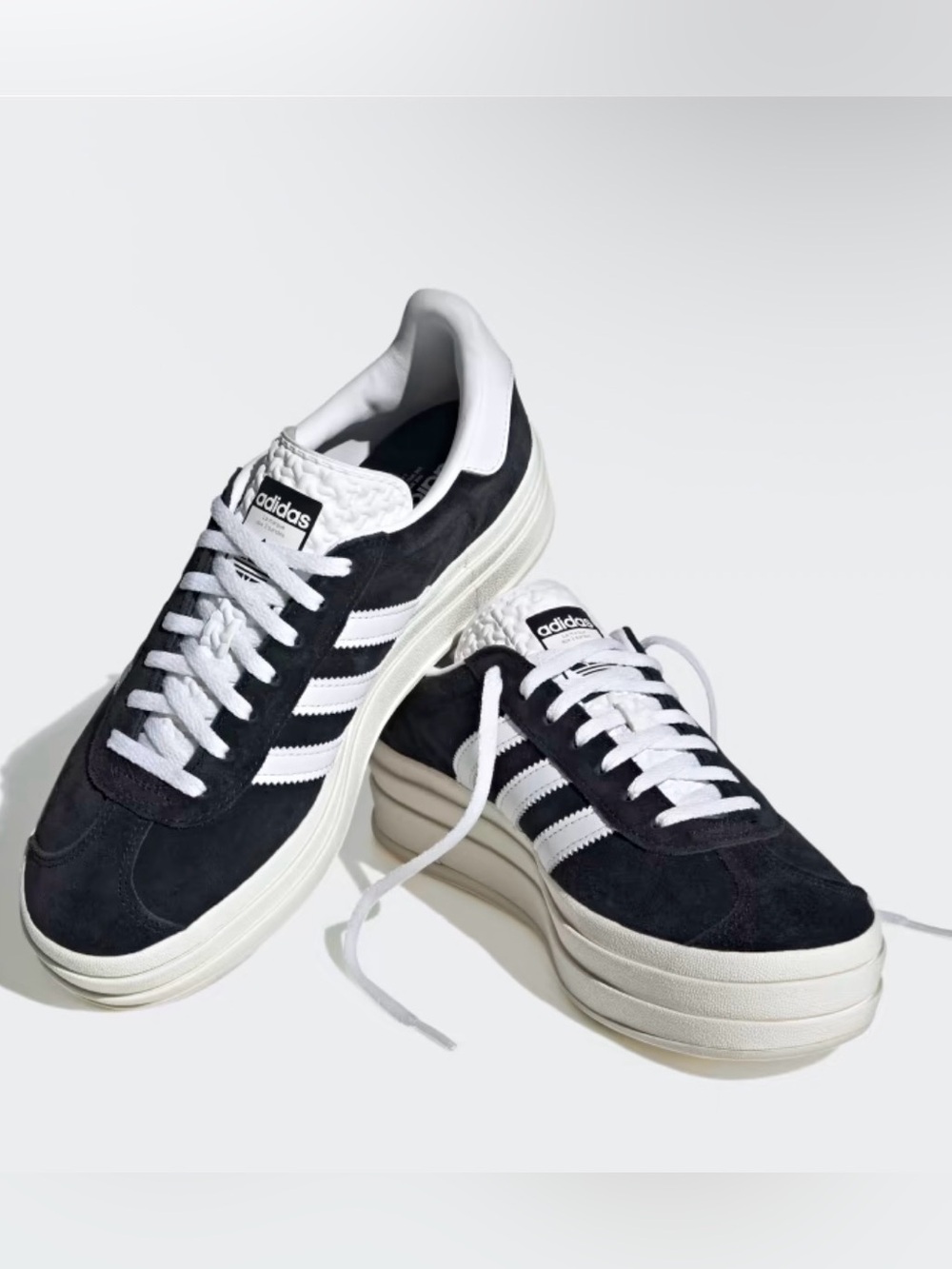 adidas Black and White Espadrilles Platform Sneakers